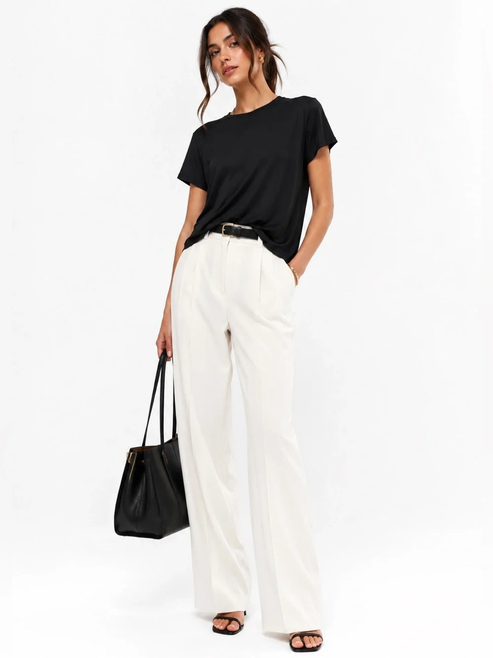 J.Crew Drapey T-shirt top in black